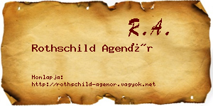Rothschild Agenór névjegykártya